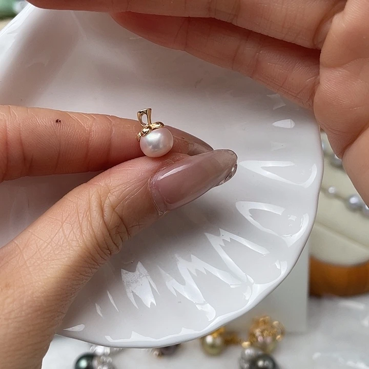 银S925镶嵌吊坠(不含链)淡水珍珠