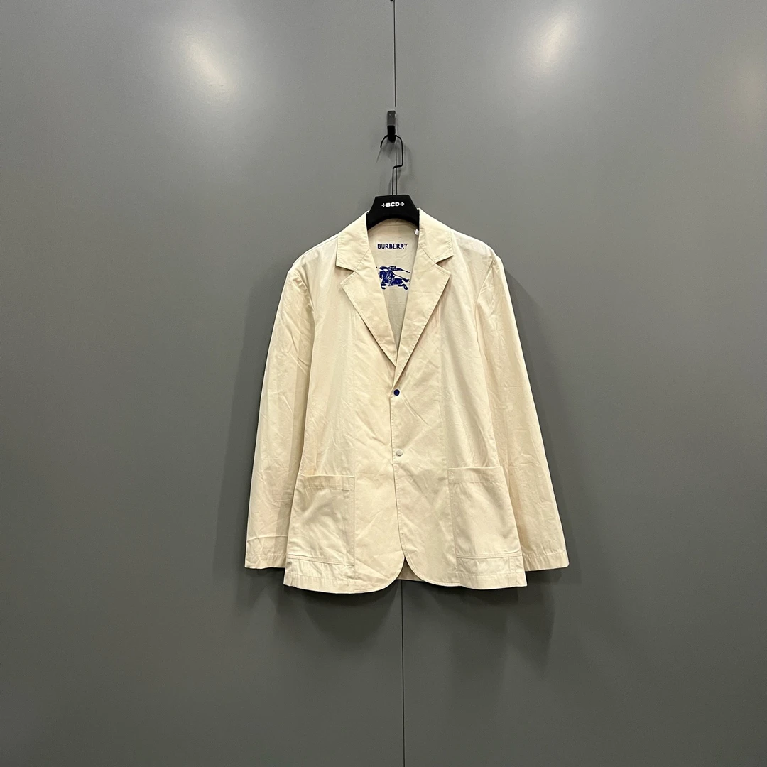 未使用 BURBERRY/博柏利 楠 米黄色休闲西服外套 020358