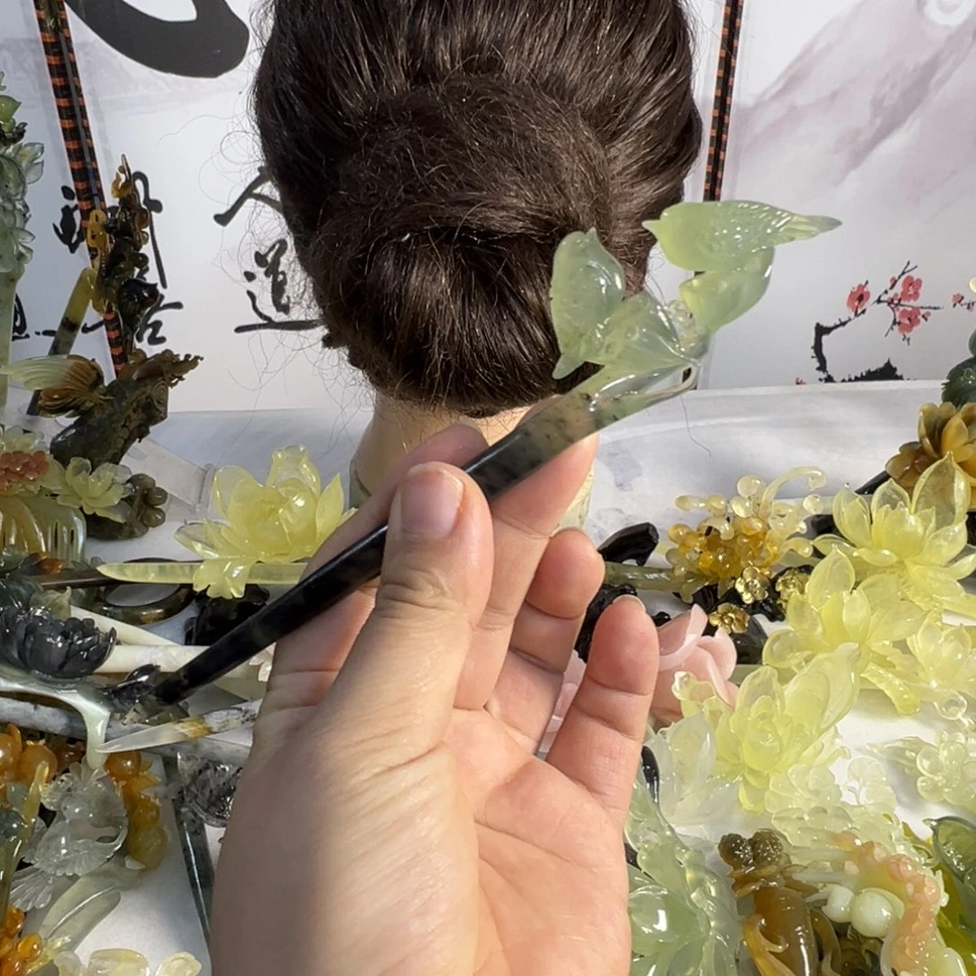 蛇纹石玉未镶嵌发饰