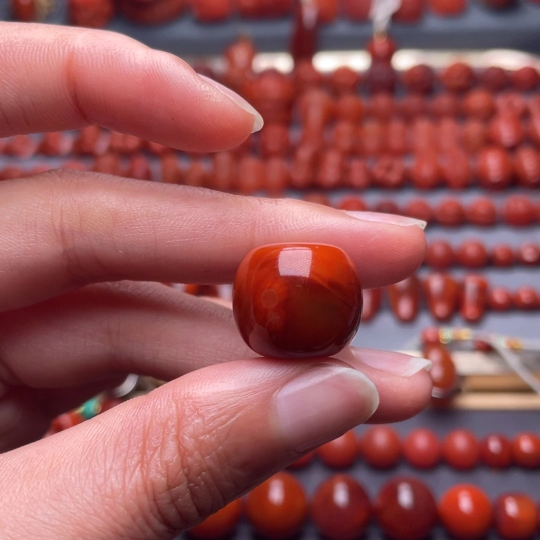 南红玛瑙未镶嵌其他W17瓦西双色满肉老型珠