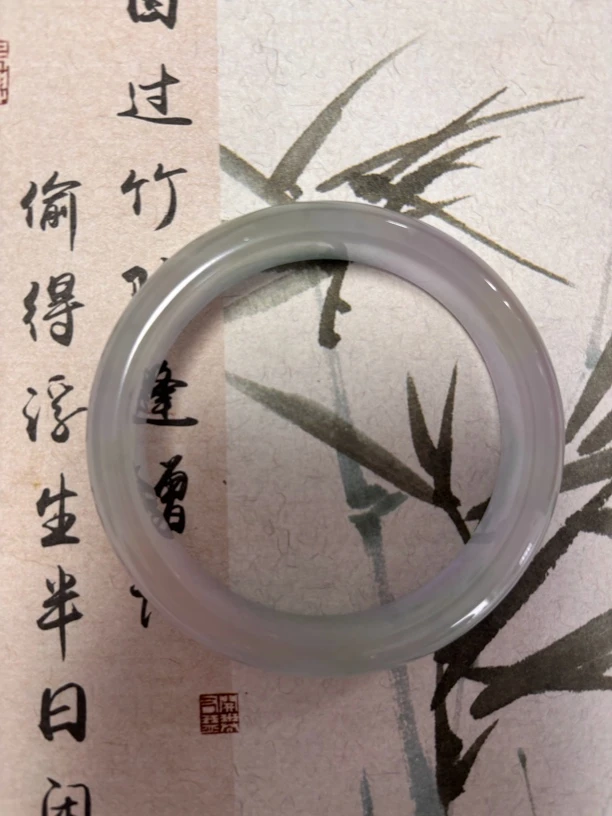X869-五七加冰透宽胎缅甸翡翠手镯