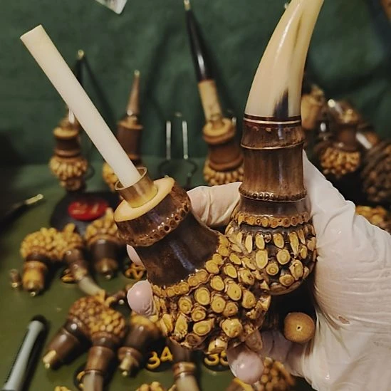 心***成贵州特色竹根烟斗工艺品手把件