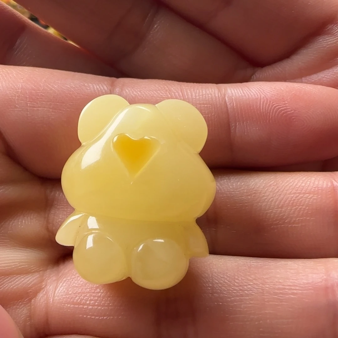 蜜蜡未镶嵌颈饰蜜蜡小熊吊坠4.25g