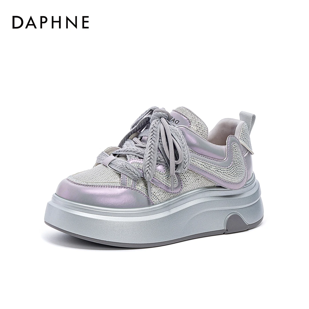 达芙妮2025夏季新款休闲鞋透气网面小个子时尚百搭爆款板鞋女鞋白