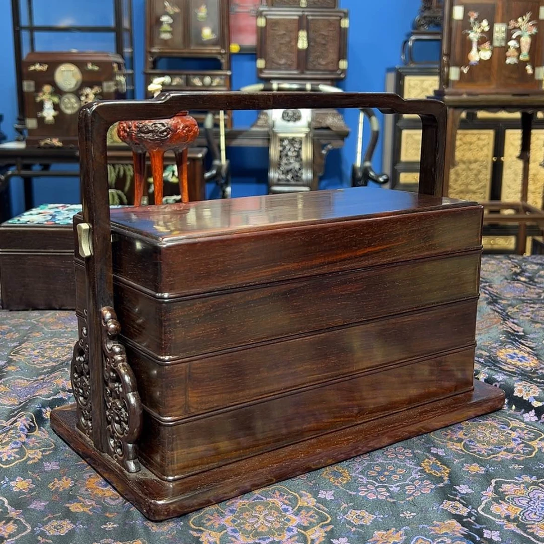 【闪购商品】红酸枝木类成套家具食盒