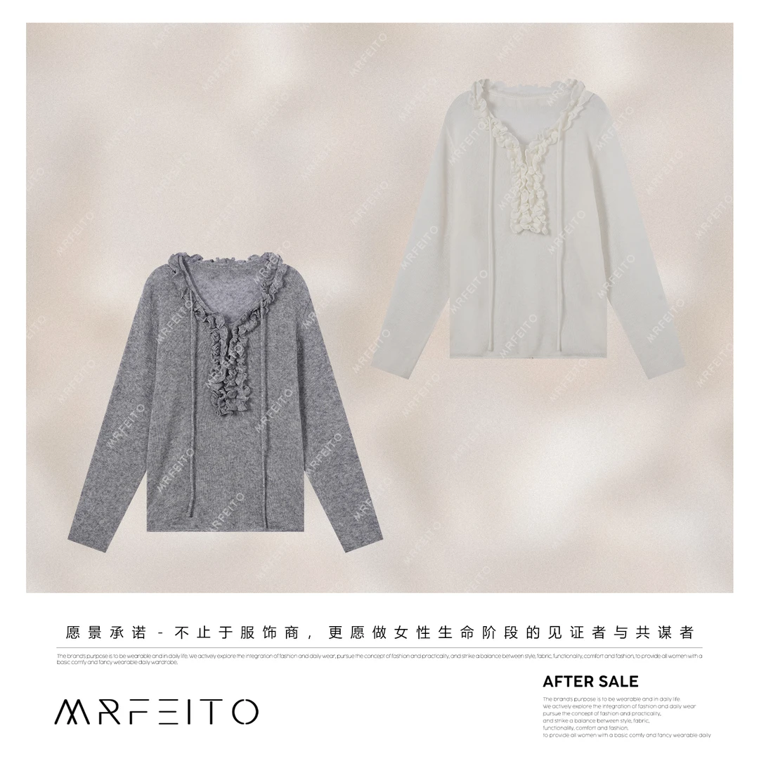 MRFEITO菲爷驾到【秘境絮语】木耳边洋气重工钩花毛衣H19M02Q33238