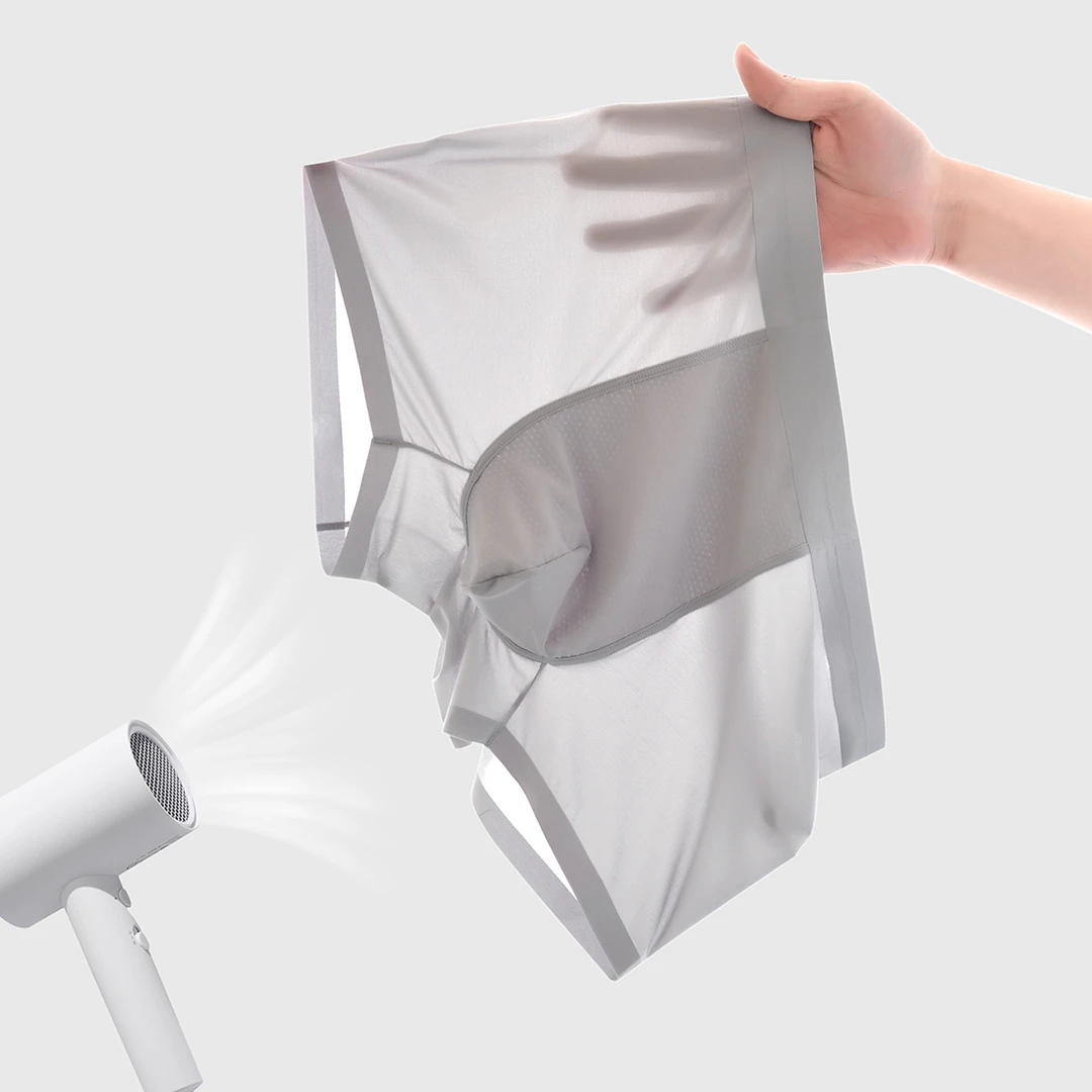 新款速干冰丝透气男平角内裤夏季丝滑柔软宽松中腰大码四角裤