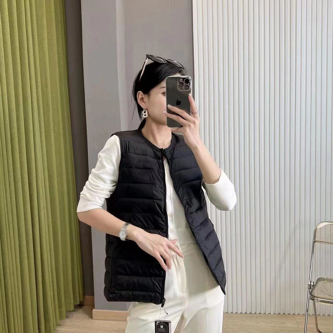 高品质简约女款柔软羽丝棉保暖多用内搭外穿马甲