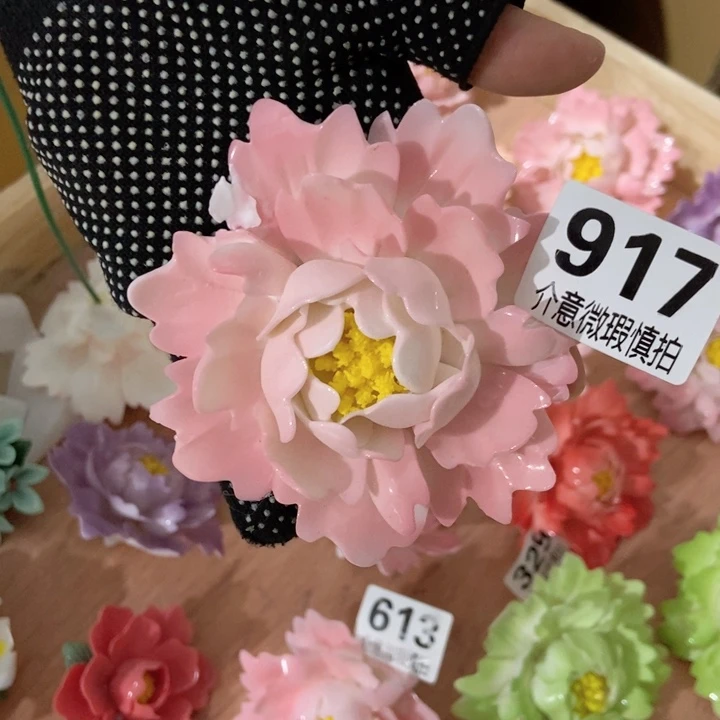 摆件苑***7手工制作陶瓷花