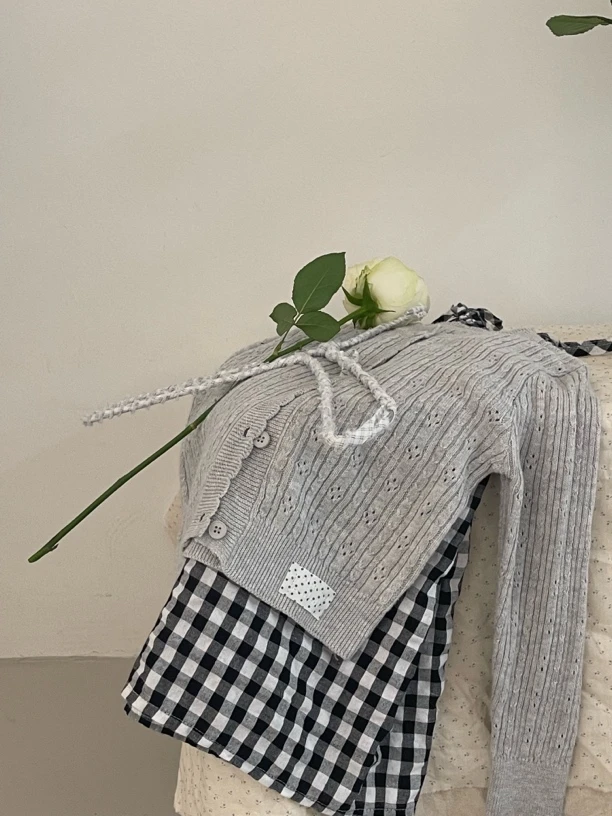 2025韩系儿童女童韩系薄毛衣开衫休闲外套