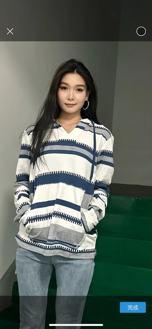 夏季连帽条纹常规款