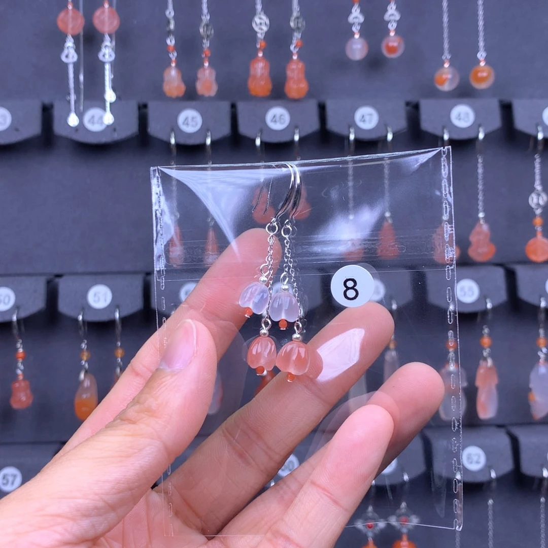 南红玛瑙耳饰银S925镶嵌{****✨