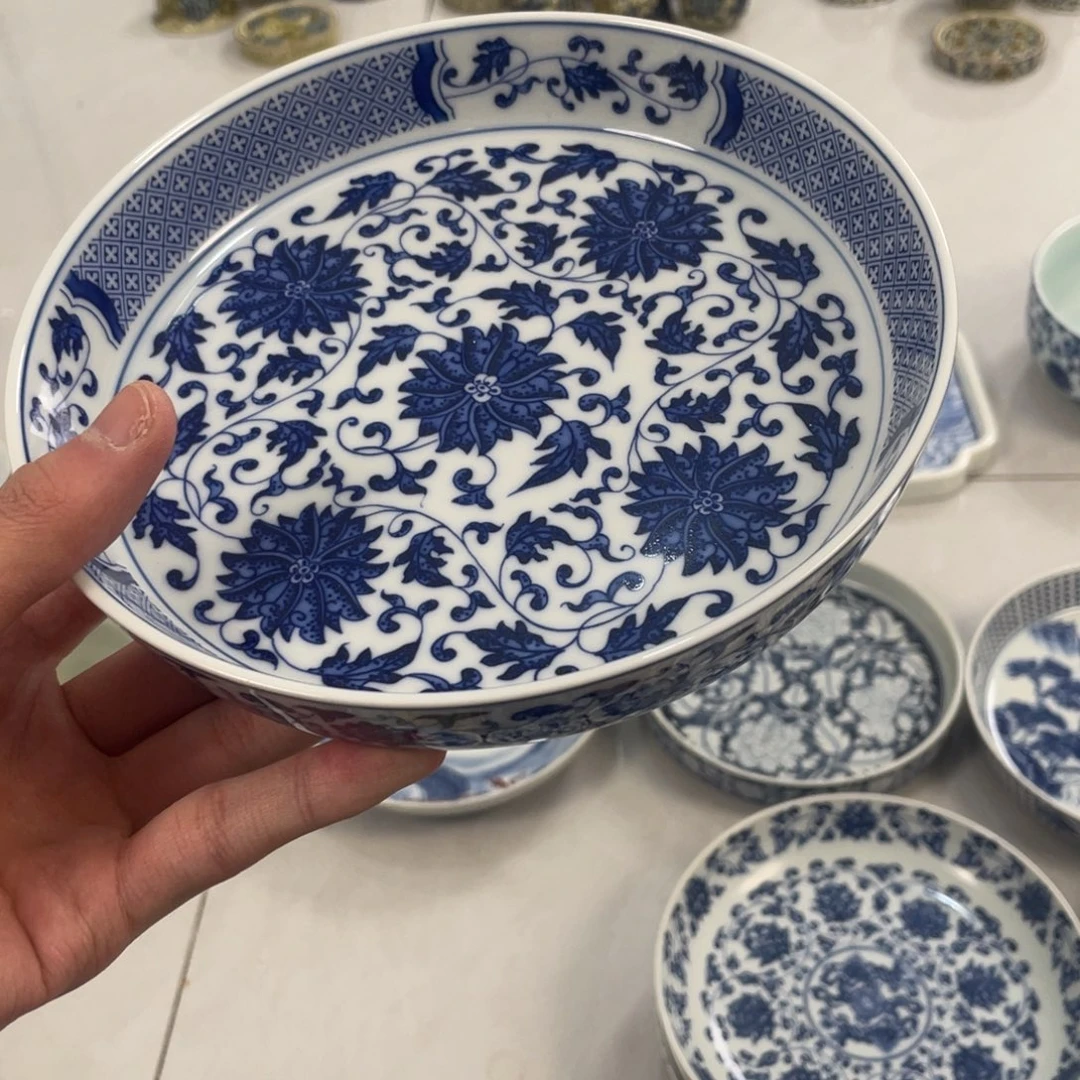 摆件景德镇缠枝莲壶承jjj