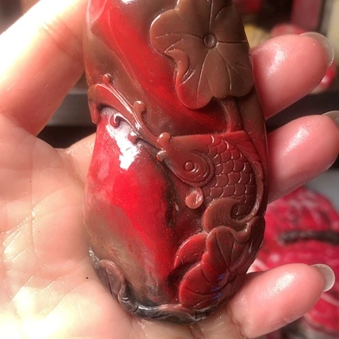 昌化石用****8昌化鸡血石手玩