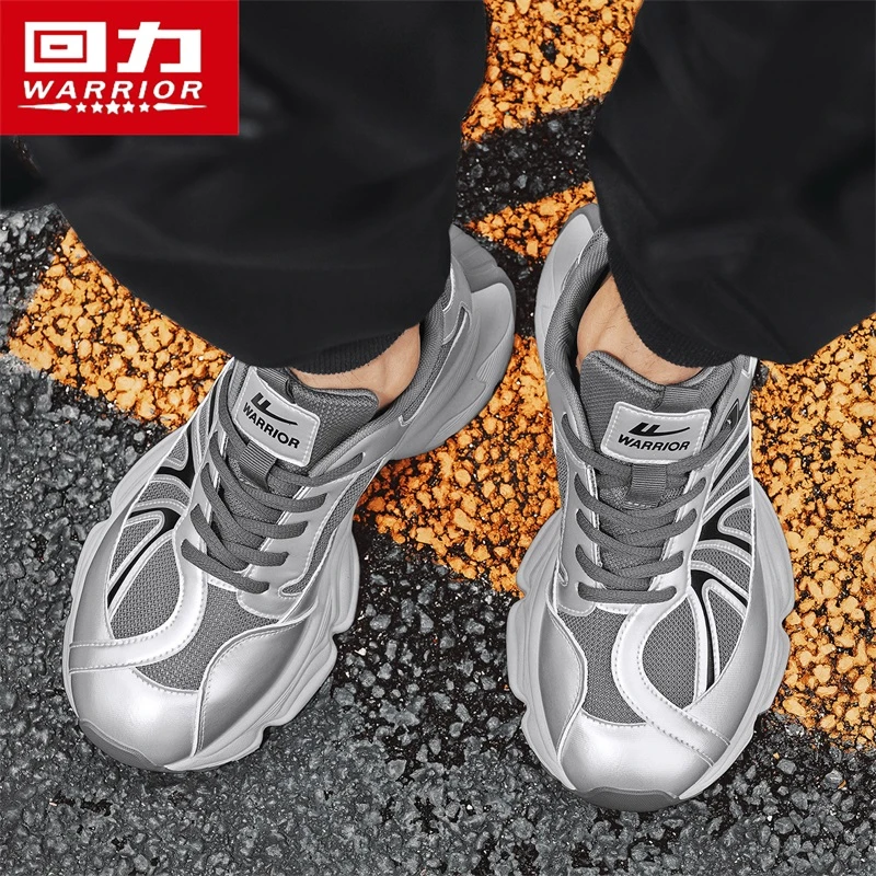 回力男鞋网面鞋2025冬季透气休闲运动跑步鞋青少年百搭厚底老爹鞋
