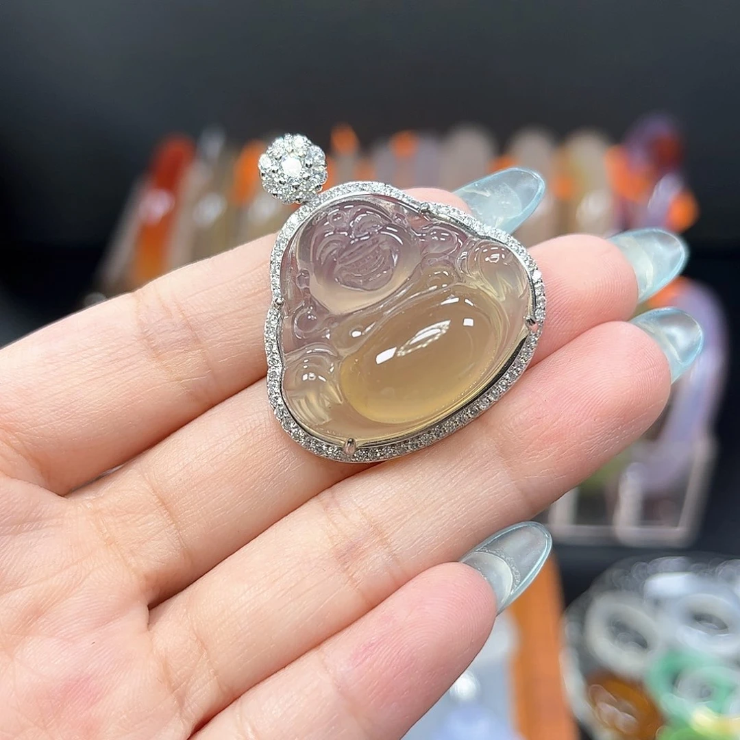 玛瑙/玉髓颈饰银S925镶嵌