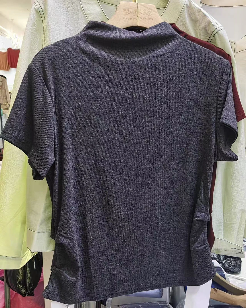 *子怡*中袖极简风修身纯色女士常规半高领T恤8001衣长56