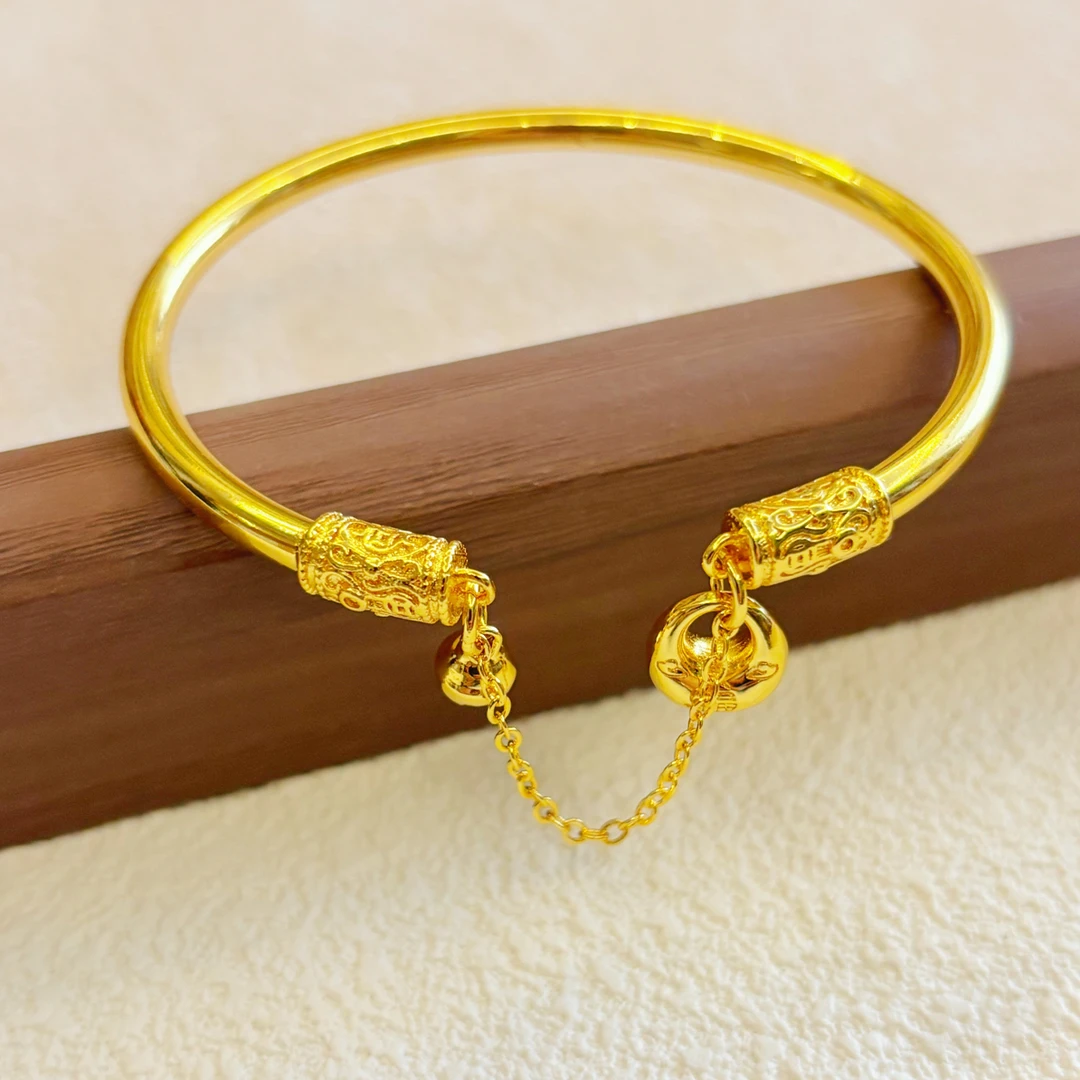 纯铜手镯 古法小钱包造型吊坠百搭手镯