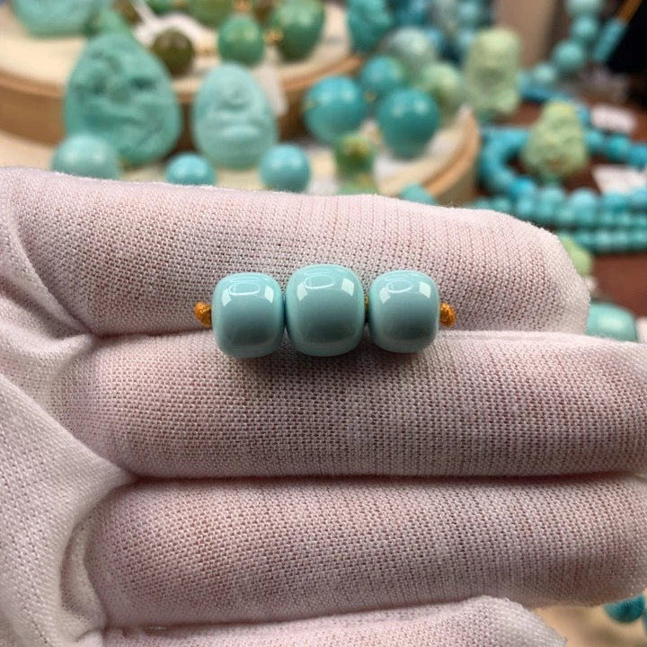 绿松石未镶嵌珠宝奇石9.2/10.3mm