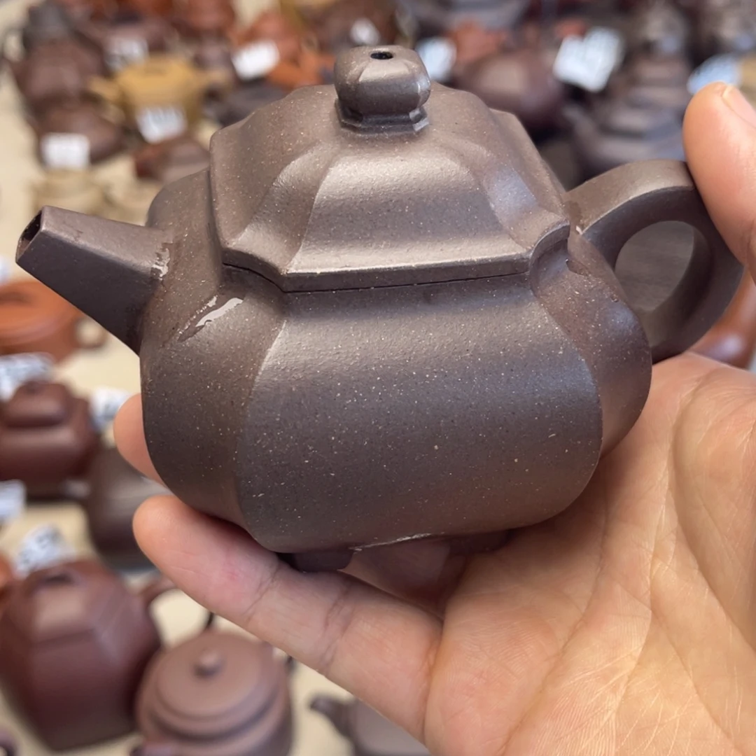 何***悟紫砂茶壶微瑕抽角四方220毫升