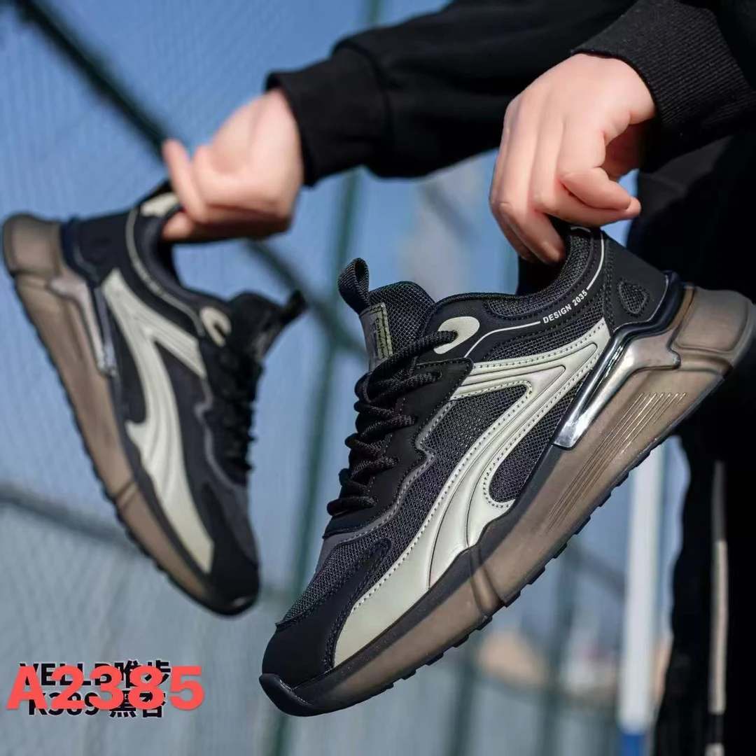 12号 2025夏季男士时尚单网设计字母透气舒适百搭休闲鞋  A2385