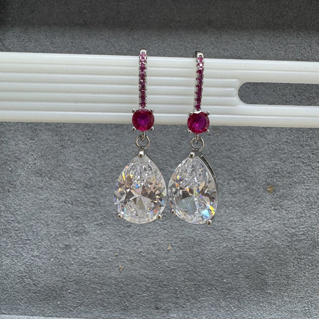 白水滴冰透耳环耳饰D202