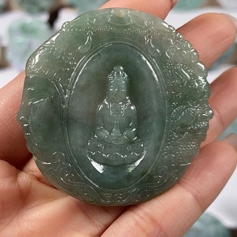 翡翠颈饰未镶嵌佛魔一念福利洒乌鸡料福利