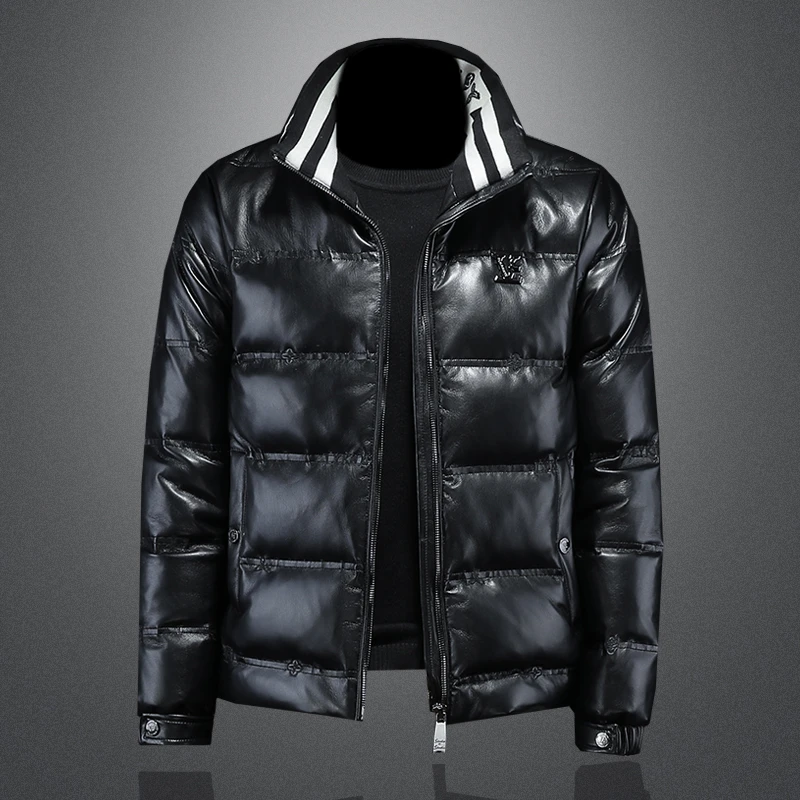 诺顿雷斯冬季男士新款皮羽绒服百搭保暖痞帅外套立领加厚上衣潮牌