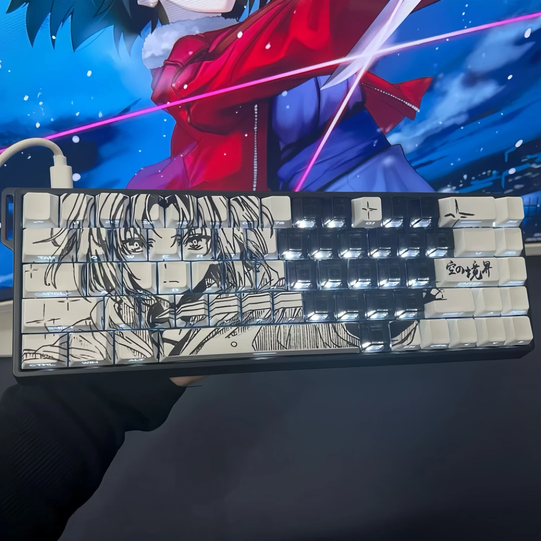 两仪式2.0黑透键帽侧刻字符透光适配ace68x87醉鹿75迈从jet756587