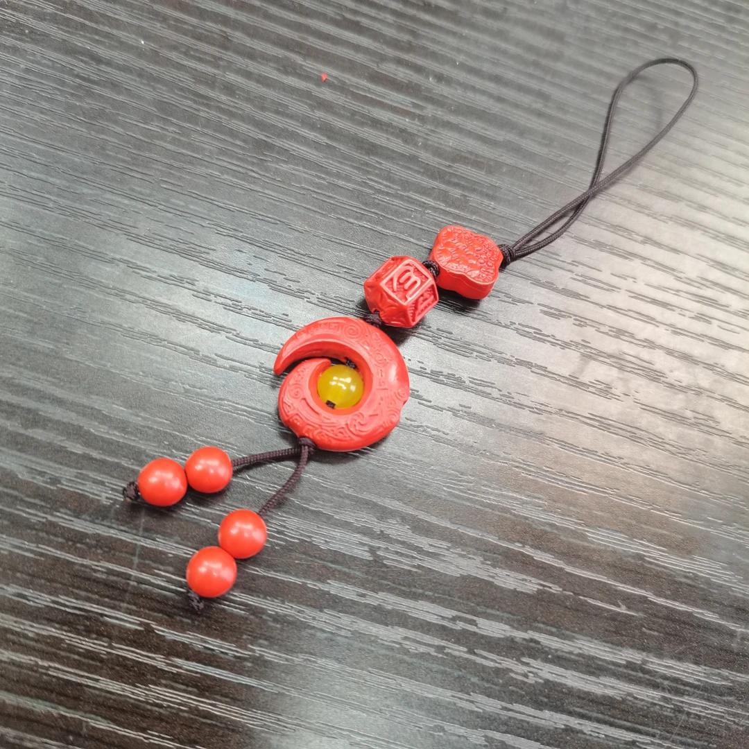 非金属珐琅手链 红色砂体手机挂件