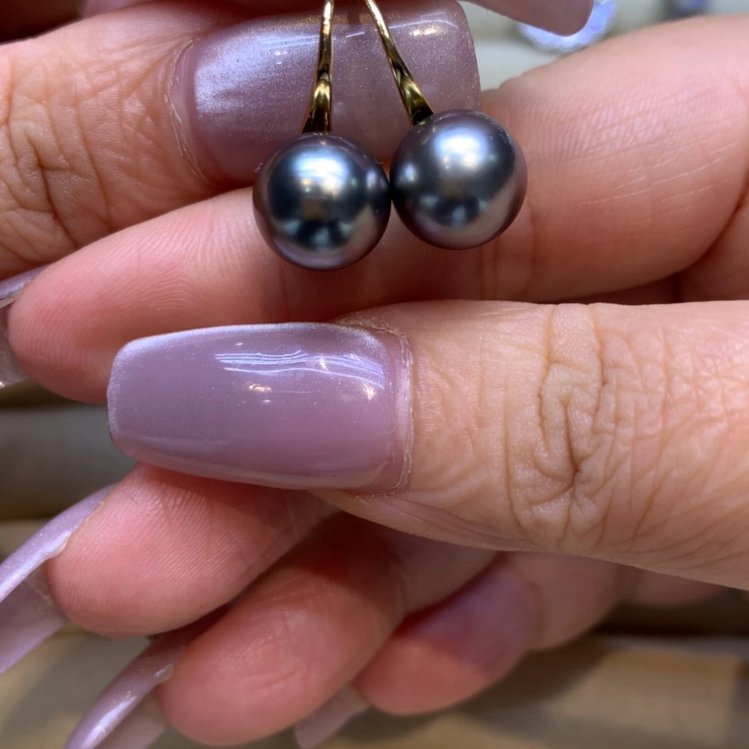 银S925镶嵌耳饰海水珍珠