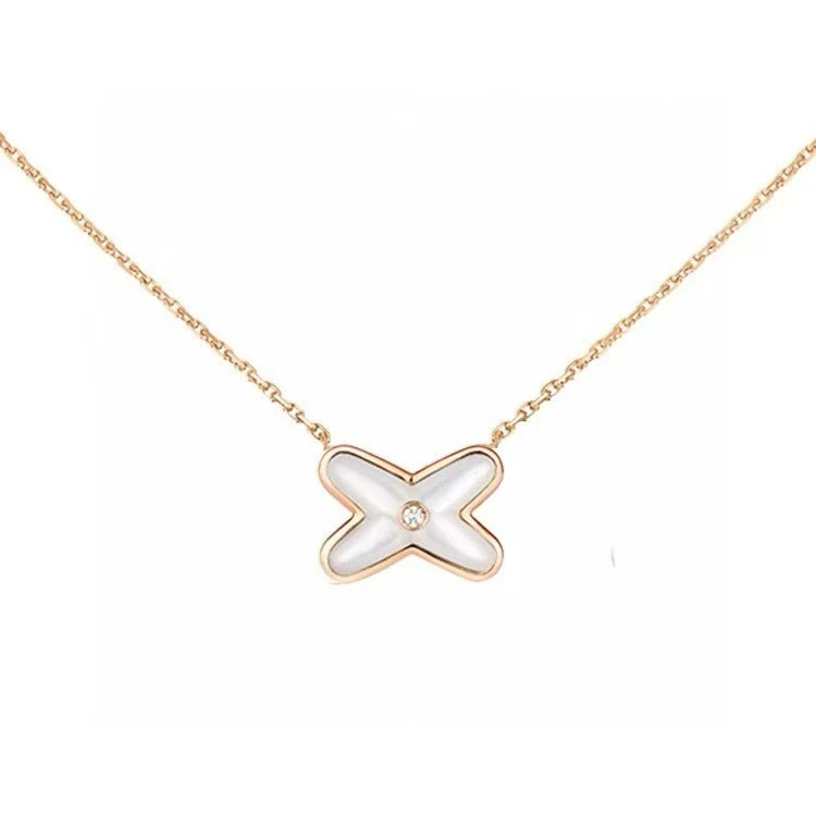 合金项链   交叉项链 轻奢时尚百搭款