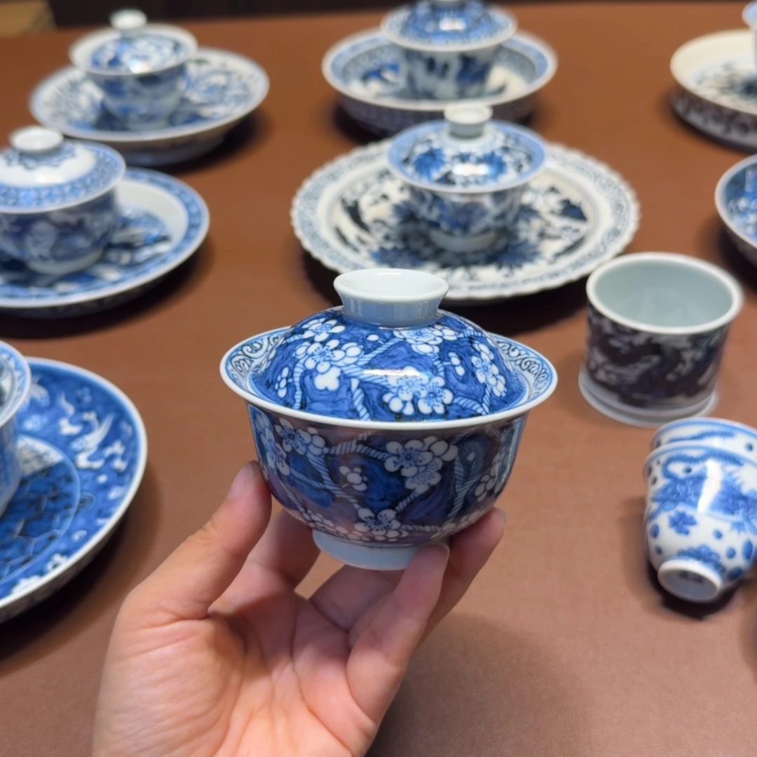 手工手绘茶具盖碗