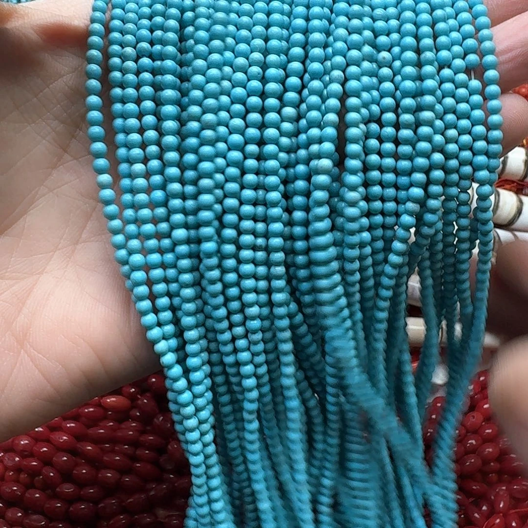 玛瑙/玉髓合金珠宝半成品2条3mm松石