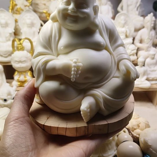 木菩提果持珠大弥勒佛摆件工艺品，