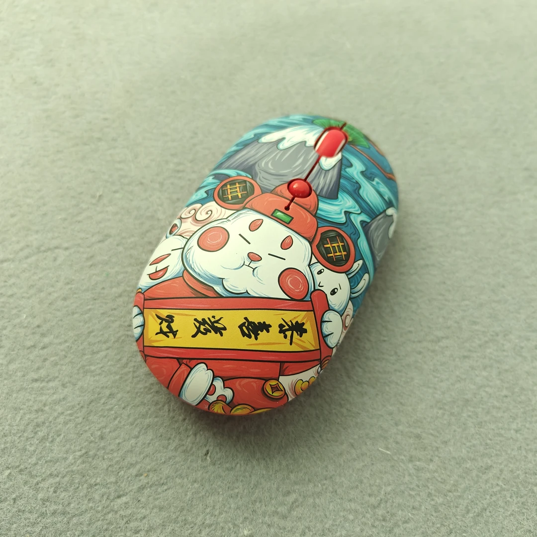 准新品  富德E670无线静音鼠标可充电式国风