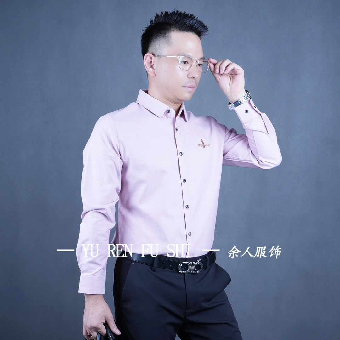 J5613男士秋季长袖衬衫时尚百搭休闲商务简约轻奢上班通勤日常款
