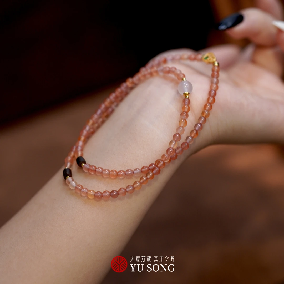 【W1867】首席严选-「粉黛」原矿无胶南红糖果项链  长42cm 珠4mm左右