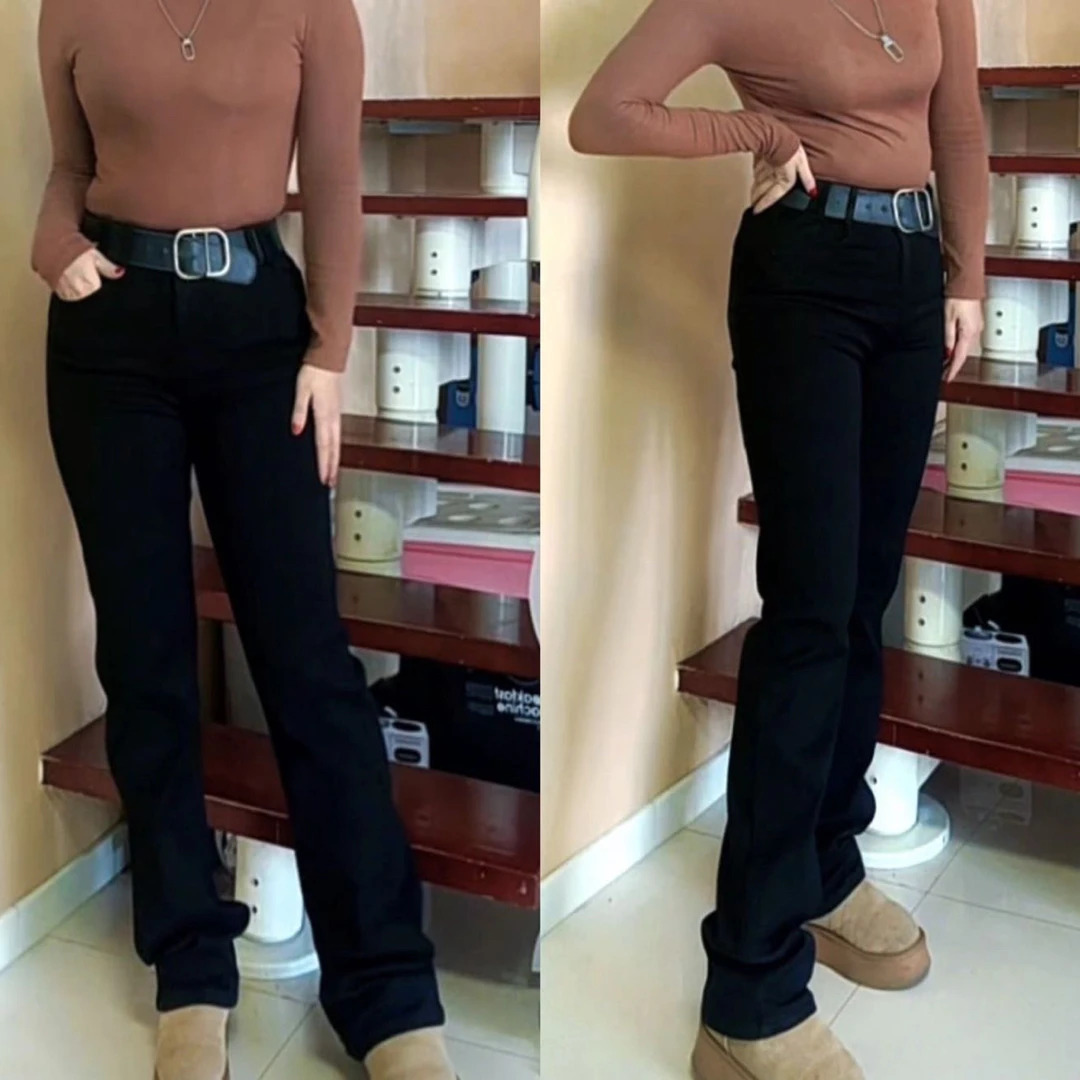 新款ZLH秋冬爆款女款直版直筒牛仔裤显瘦百搭弹力拖地裤包邮