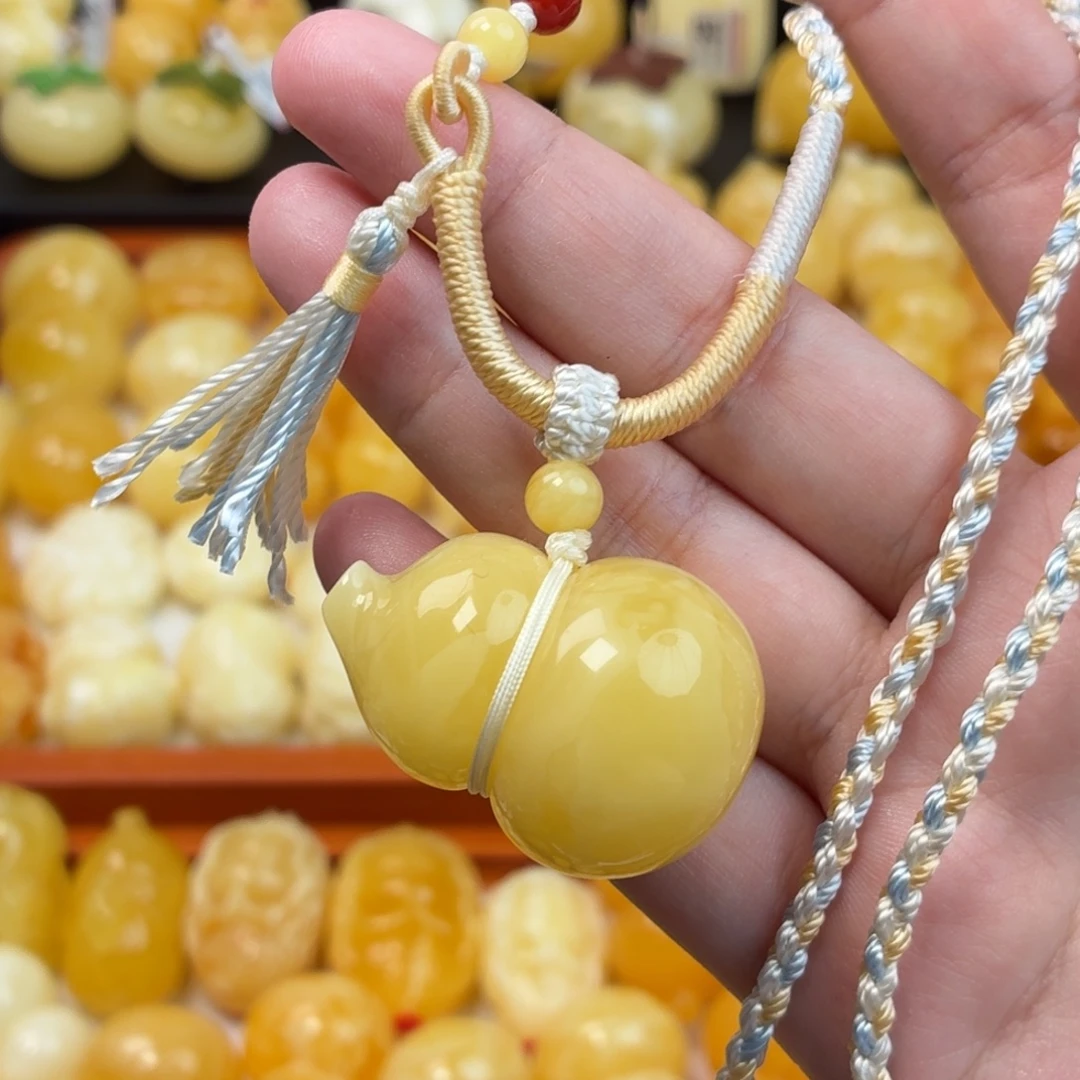 蜜蜡未镶嵌毛衣链蜜蜡