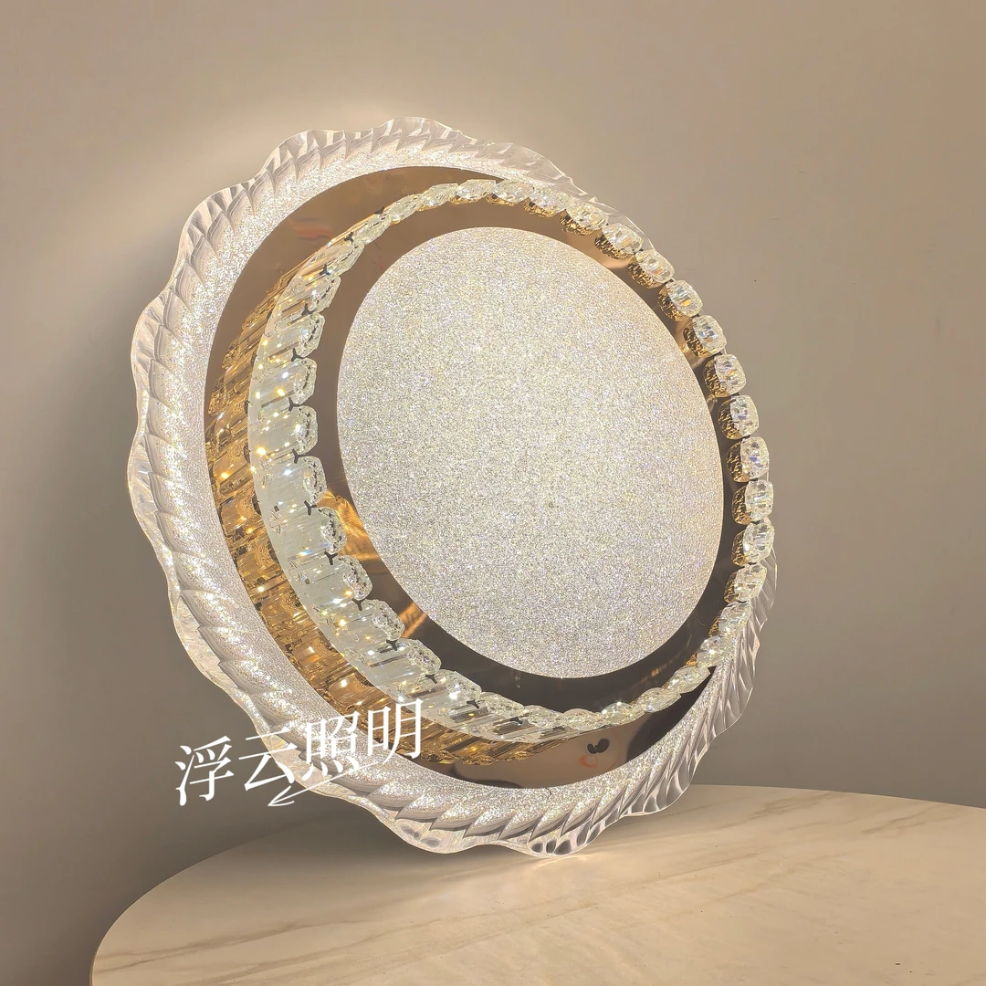 2025新款轻奢水晶卧室灯简约现代房间灯金色意式奢华书房中山灯具