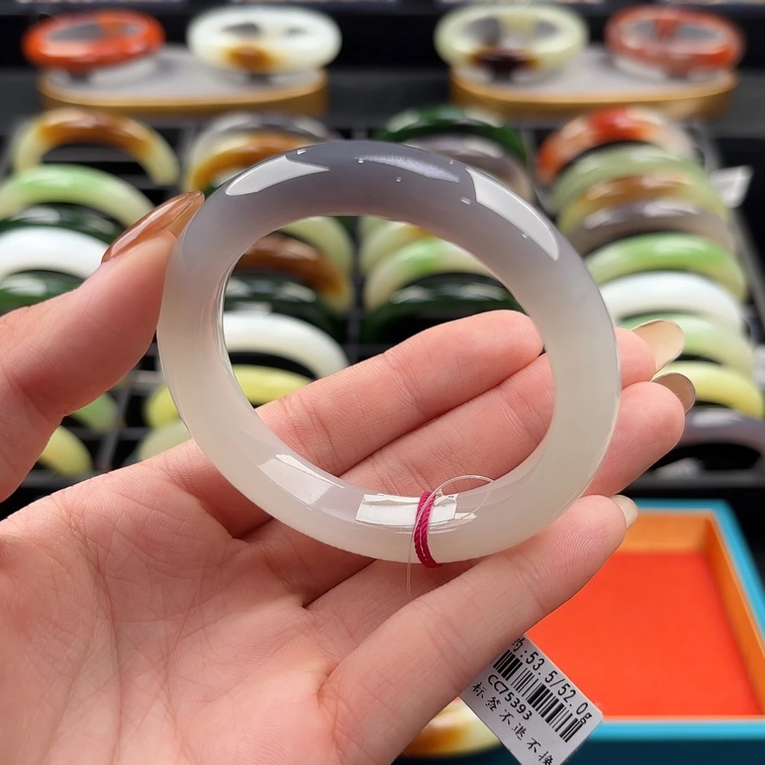 和田玉未镶嵌手镯53.5