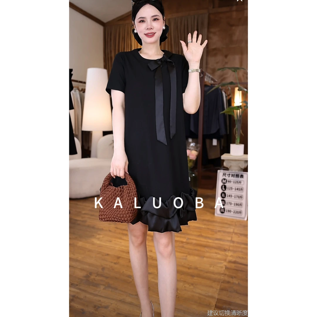 【原创大码设计师款】2025夏季新款气质大码时装连衣裙6146