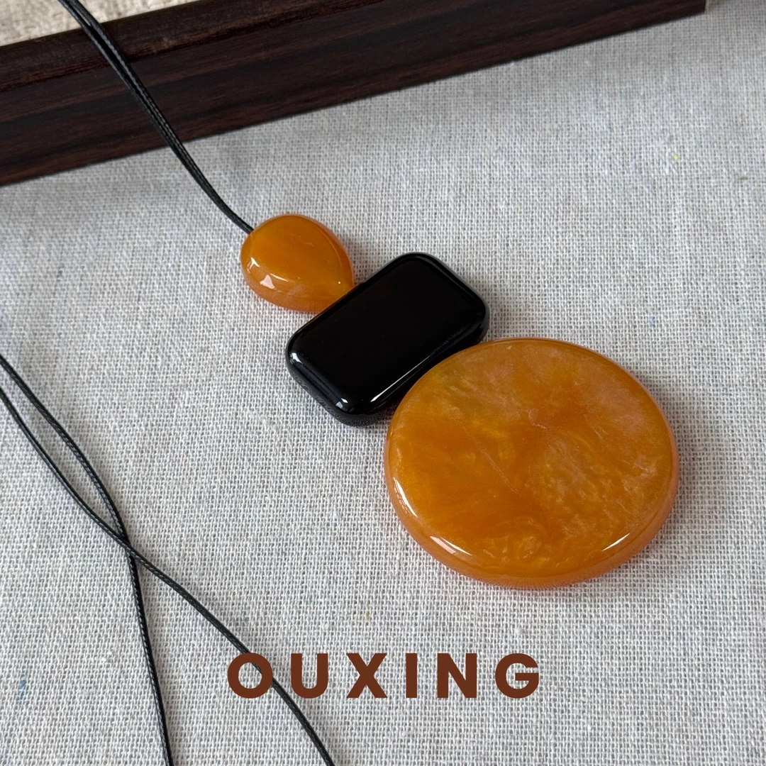 非金属皮质项链 [橘调]气质时尚百搭小众个性秋冬毛衣链