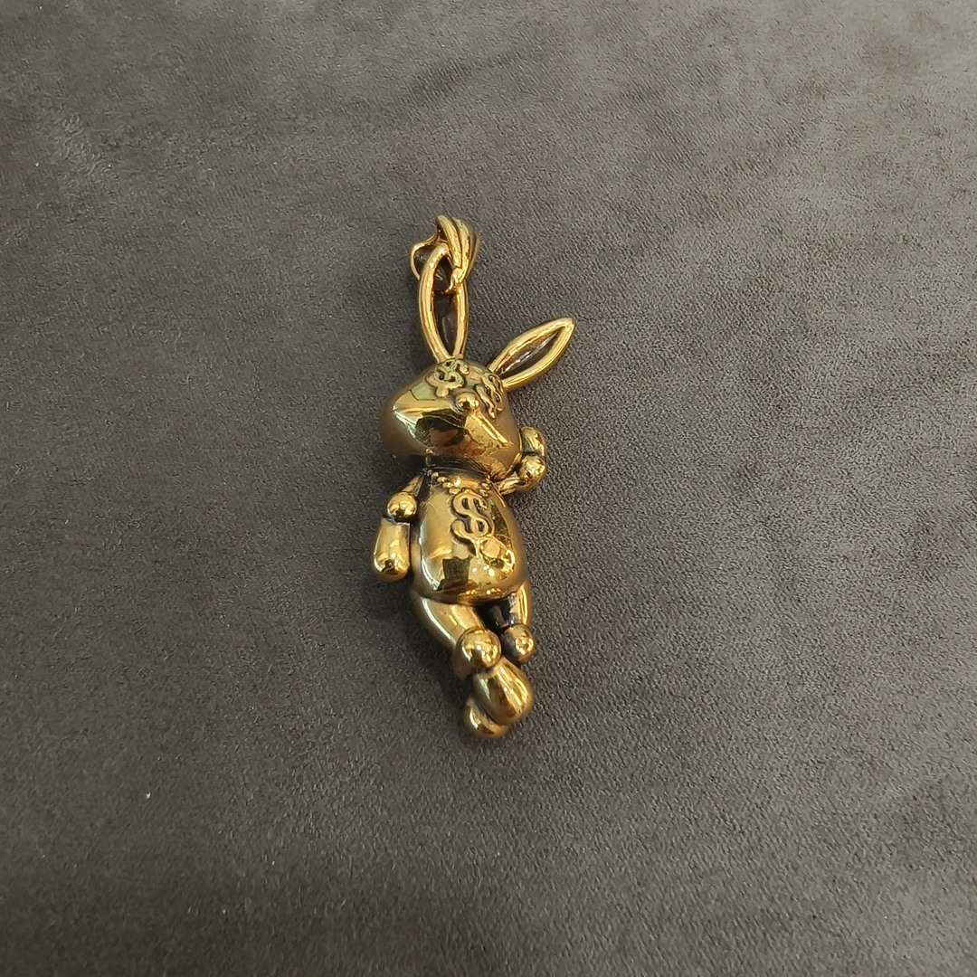 【liveup吊坠】黑金个性暴富兔吊坠
