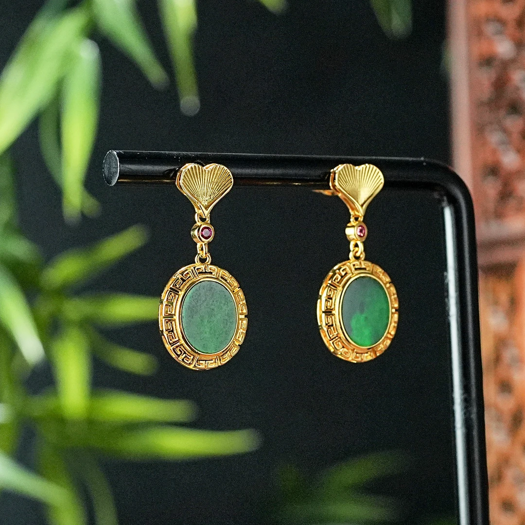 天然翡翠耳饰  YC1260087