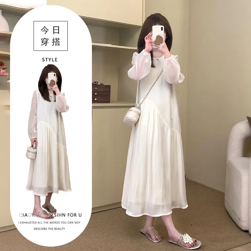 2025春季新款法式复古女神范温柔气质连衣裙显瘦收腰高级感裙子