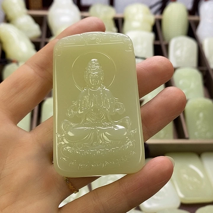 昆仑石观音山水牌