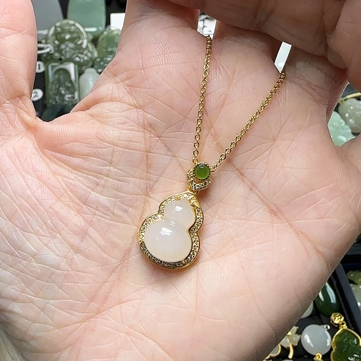 和田玉银S925镶嵌颈饰