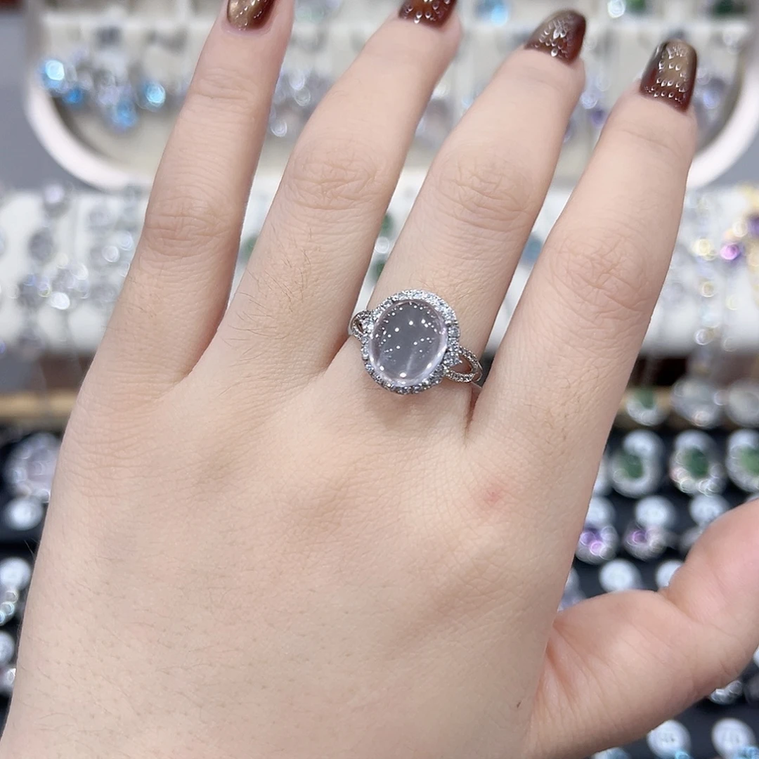 银S925镶嵌烟晶戒指